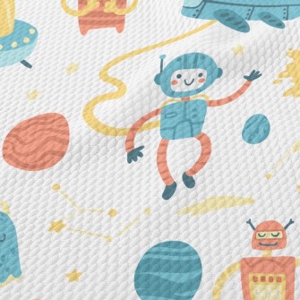Robots Land On Planets Birdseye Piqué