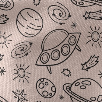 Asteroids And Flying Saucers Waterproof Canvas