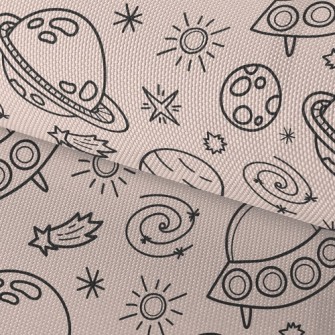 Asteroids And Flying Saucers Waterproof Oxford