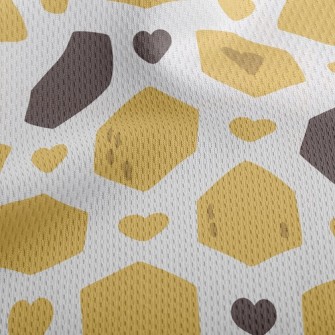 Hexagonal Heart Athletic Mesh Flat Back