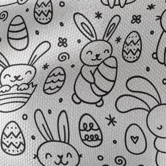 Little White Rabbit And Easter Waterproof Canvas