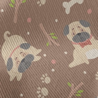 Puppy Playing On The Ground Standard Corduroy