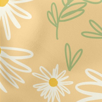 Abstract Doodle Flowers Stretch Ponte