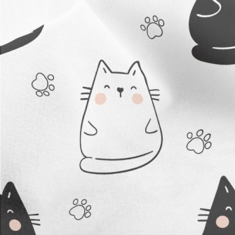 Blushing Black And White Cat Micro Fleece