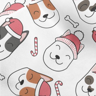 Smiling Dog In Santa Hat Micro Fleece