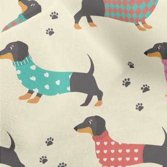 Dachshund Dog In Sweater Micro Fleece
