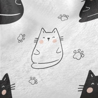 Blushing Black And White Cat Minky