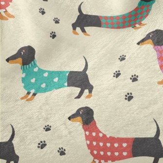 Dachshund Dog In Sweater Minky