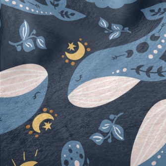 Whale In Moonlight Minky