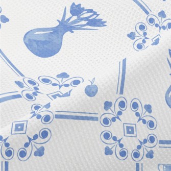 Elegant Flower Tiles Piqué