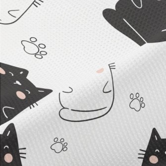 Blushing Black And White Cat Piqué