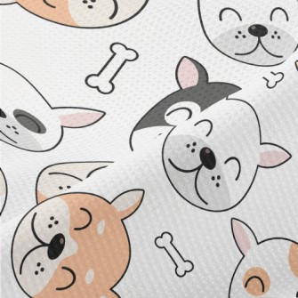 Harmonious Dog Family Piqué