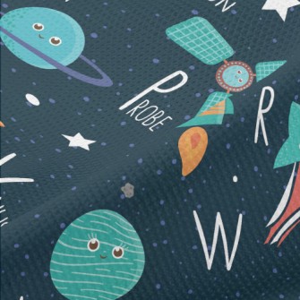 Satellite Space Meow Piqué