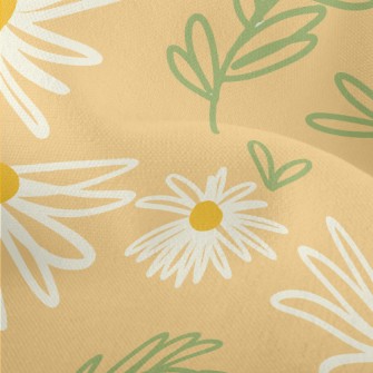 Abstract Doodle Flowers Lightweight Performance Linen