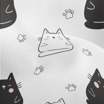 Blushing Black And White Cat Lightweight Performance Linen