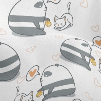 Panda Teasing Cat Lightweight Performance Linen