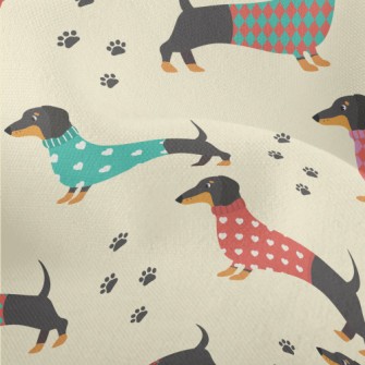 Dachshund Dog In Sweater Lightweight Performance Linen