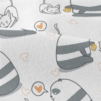 Panda Teasing Cat Modern Jersey