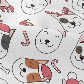 Smiling Dog In Santa Hat Modern Jersey