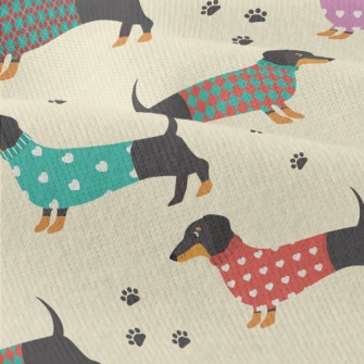 Dachshund Dog In Sweater Modern Jersey