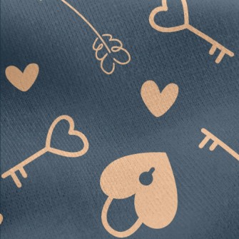 Love Key Lock Jersey Backed Fleece