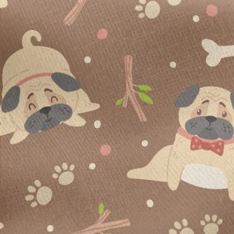 Puppy Playing On The Ground Jersey Backed Fleece