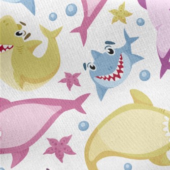Happy Funny Shark Jersey Backed Fleece