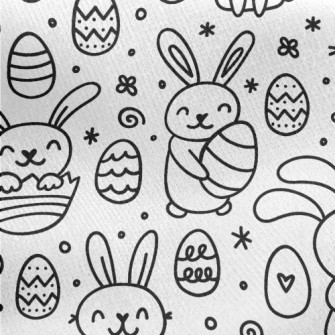Little White Rabbit And Easter Jersey Backed Fleece