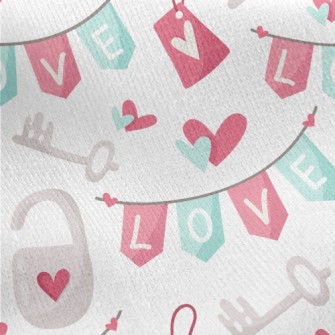 Love Key Lock Of Love Jersey Backed Fleece