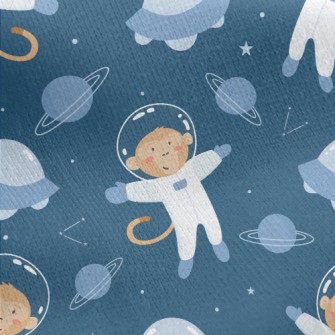 Naughty Space Monkey Jersey Backed Fleece