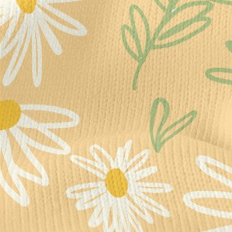 Abstract Doodle Flowers Stretch Jersey