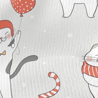 Winter Dress Up Cat Stretch Jersey