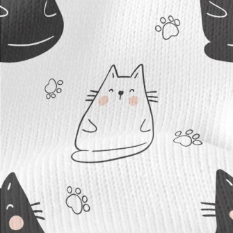 Blushing Black And White Cat Stretch Jersey