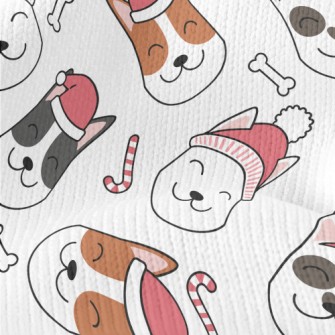 Smiling Dog In Santa Hat Stretch Jersey