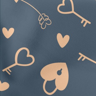 Love Key Lock Lightweight Cotton Poplin