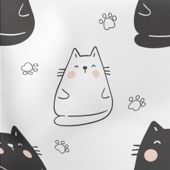 Blushing Black And White Cat Lightweight Cotton Poplin
