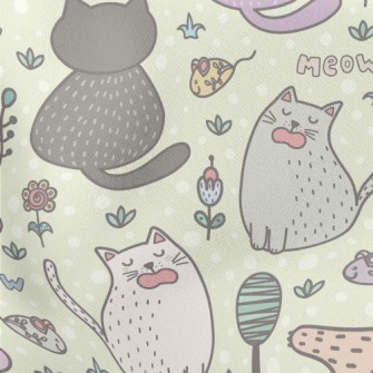 Yawning Cat Lightweight Cotton Poplin