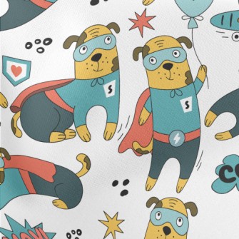 Handsome And Heroic Dog Superm Lightweight Cotton Poplin