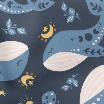 Whale In Moonlight Lightweight Cotton Poplin