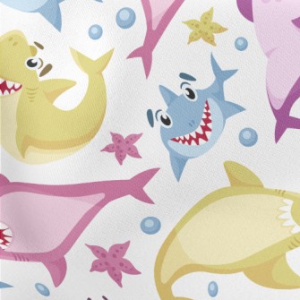 Happy Funny Shark Lightweight Cotton Poplin