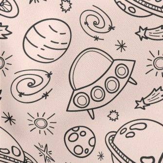 Asteroids And Flying Saucers Lightweight Cotton Poplin