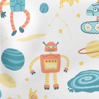 Robots Land On Planets Lightweight Cotton Poplin