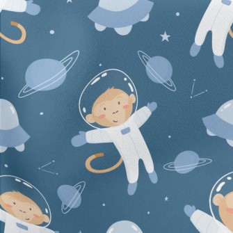 Naughty Space Monkey Lightweight Cotton Poplin