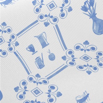Elegant Flower Tiles Midweight Cotton Poplin