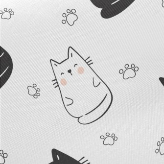 Blushing Black And White Cat Midweight Cotton Poplin