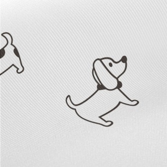 Playful Short Tail Dog Midweight Cotton Poplin
