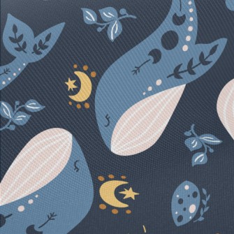 Whale In Moonlight Midweight Cotton Poplin