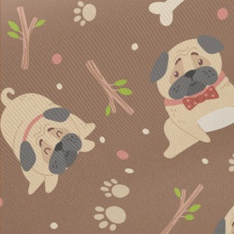 Puppy Playing On The Ground Midweight Cotton Poplin