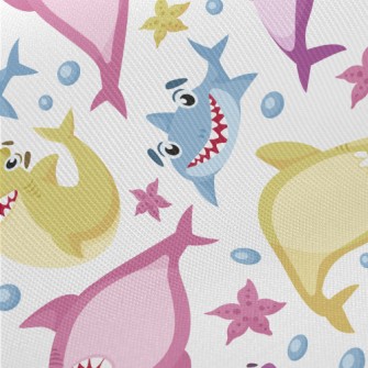 Happy Funny Shark Midweight Cotton Poplin