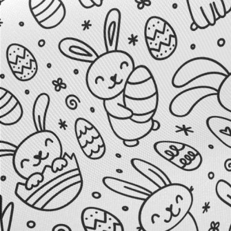 Little White Rabbit And Easter Midweight Cotton Poplin